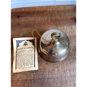 Vintage Sarna Brass Bell Engraved Decorative Tabletop Chime